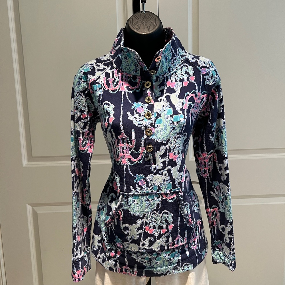 Lily Pulitzer Navy Button-Up Top